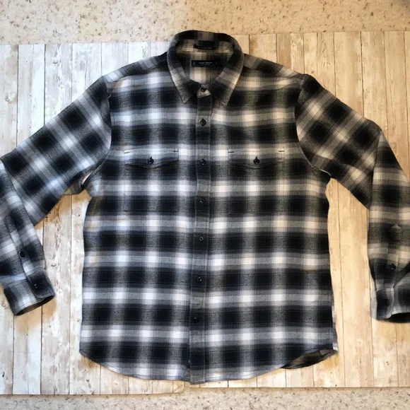 Lucky Brand Men's plaid flannel, spread collar, button frt, classic fit - sz L - Picture 5 of 13